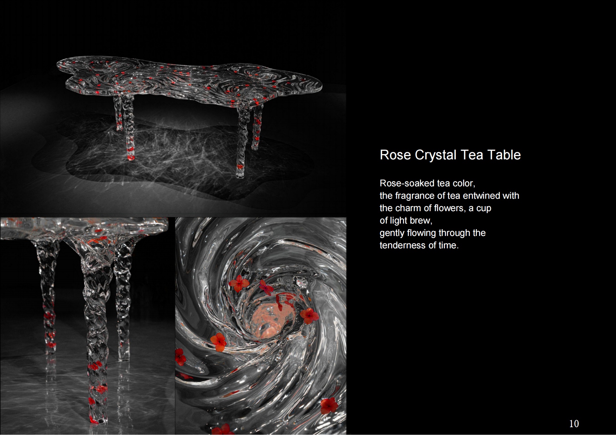 Rose Platinum Crystal Tea Table